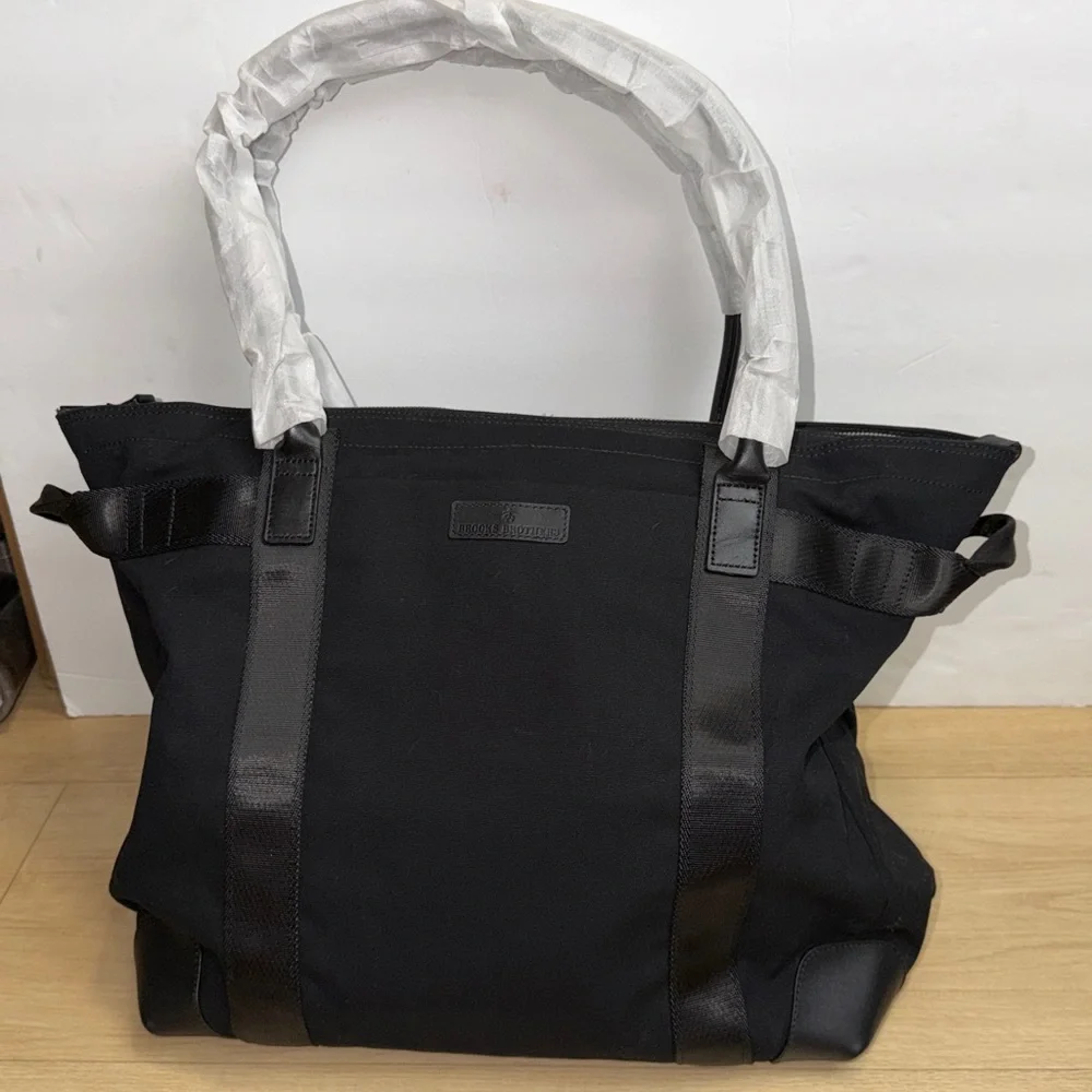 Brooks Brothers Black Wells Laptop Tote - Picture 3 of 9